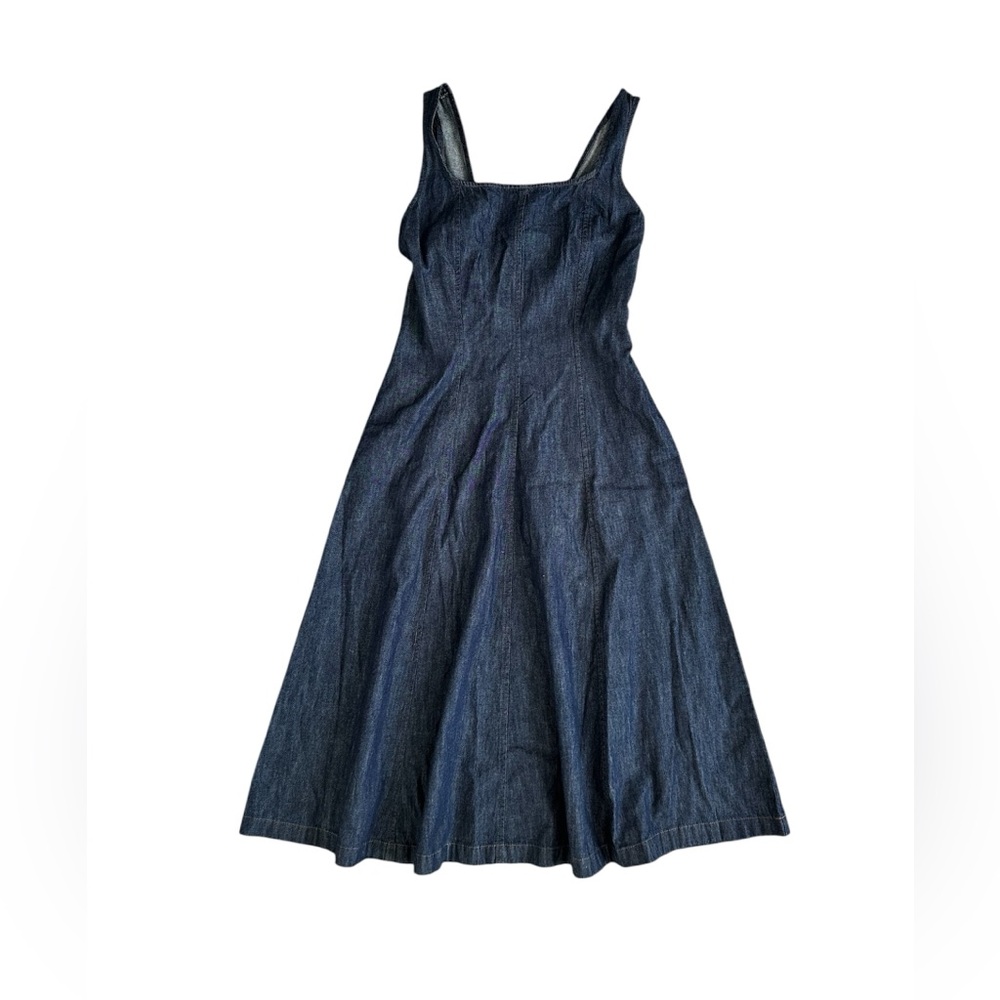 J. Crew Dark Blue Denim Midi Dress - Picture 2 of 9